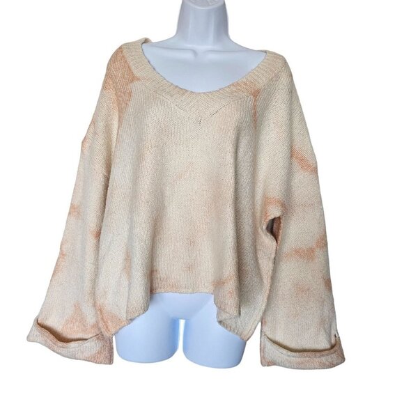 Anthropologie Oversize Maggie Bell Sleeves Knit Pullover Sweater Cream Women's M - Picture 4 of 13